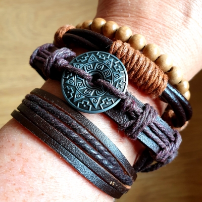 Stoere bruine armband