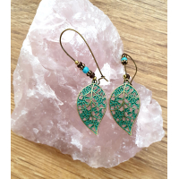 Bohemian oorbellen met bladeren 