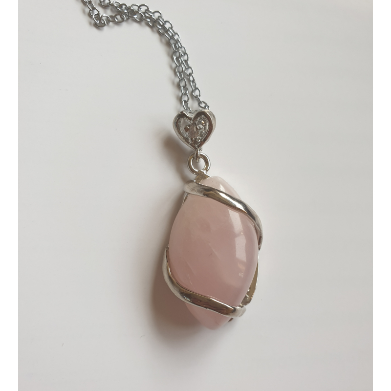 Liefdevolle rozenkwarts ketting