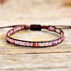 Roze toermalijn armband