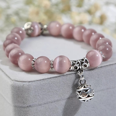 Roze opaal armband