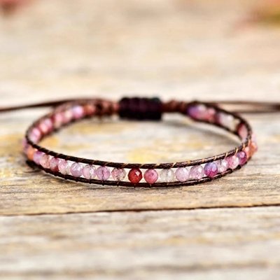 Roze toermalijn armband